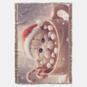 “Cozy Cocoa Kitty" Cute Christmas Cat  Deken (Voorkant Verticaal)