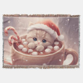 “Cozy Cocoa Kitty" Cute Christmas Cat  Deken (Voorkant)