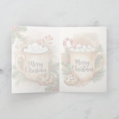 Cozy cocoa merry Christmas cookie holly festive Kaart (Binnen)