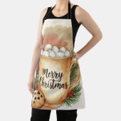 Cozy cocoa merry Christmas cookie holly festive Schort (Insitu)