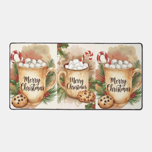 Cozy cocoa merry christmas holly cookie festive bureaumat (Voorkant)