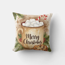 Cozy cocoa merry christmas holly cookie warm kussen