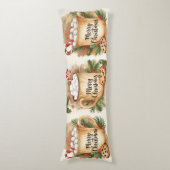 Cozy cocoa merry Christmas holly cookie warm Lichaamskussen (Voorkant Verticaal)