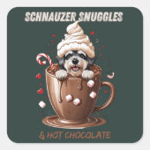 Cozy Cocoa & Schnauzer Stickers – Winter Party Edi (Voorkant)