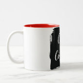 Cozy Coffee Aesthetic Script Two-Tone Ceramic Mug Tweekleurige Koffiemok (Links)