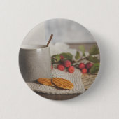 Cozy Coffee and Biscuits Morning Aesthetic Button (Voorkant)