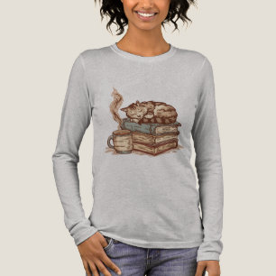 Cozy Coffee & Kat Liefhebber Sublimatie Ontwerp Tri-Blend Shirt