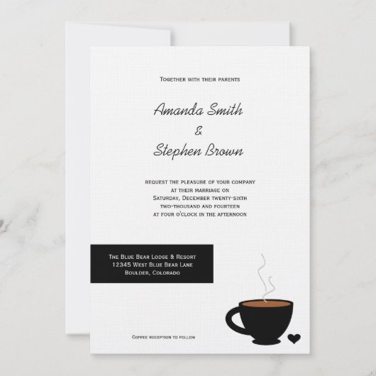 Cozy Coffee Love Casual Wedding Invitation Kaart (Voorkant)