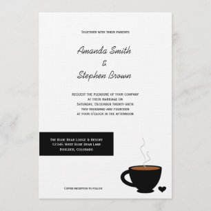 Cozy Coffee Love Casual Wedding Invitation Kaart