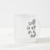 Cozy Coffee Quote Frosted Glass Mug Matglas Koffiemok (Voorkant rechts)