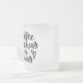 Cozy Coffee Quote Frosted Glass Mug Matglas Koffiemok (Voorkant links)