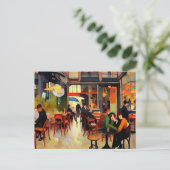 Cozy Coffee Shop in Parijs Briefkaart (Staand voorkant)