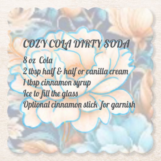 Cozy Cola Dirty Soda Coaster  Kartonnen Onderzetters (Voorkant)