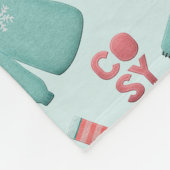 Cozy Collage Winter Mode Patroon Blauwgroen en Roz Fleece Deken (Hoek)