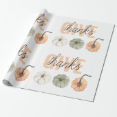 Cozy Colorful Pastel geeft Bedankt en pompoen Cadeaupapier (Uitgerold)