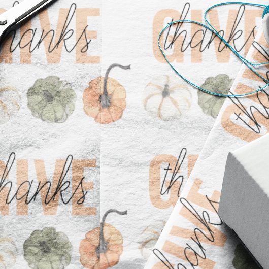 Cozy Colorful Pastel geeft Bedankt en pompoen Inpakpapier Vel