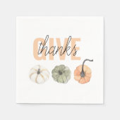 Cozy Colorful Pastel geeft Bedankt en pompoen Servet (Voorkant)