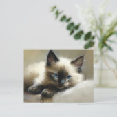 Cozy Companion Siamese Kitten Briefkaart (Staand voorkant)