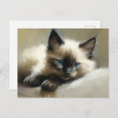 Cozy Companion Siamese Kitten Briefkaart (Voorkant / Achterkant)