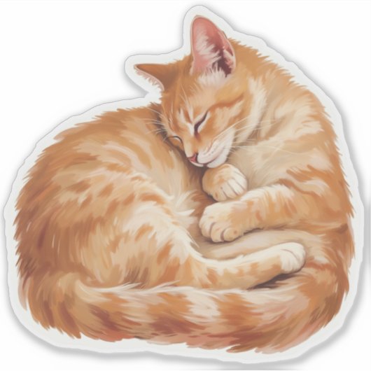 Cozy Companions Collection - Sleeping Cat Sticker (Voorkant)