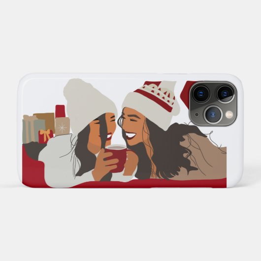 Cozy Conversations  Christmas Holiday Illustration Case-Mate iPhone Case (Achterkant (horizontaal))
