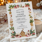 Cozy Cookie Exchange with Gingerbread House Kaart