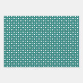 Cozy Coral Blauwgroen, gemengde kerstpatronen Inpakpapier Vel (Voorkant 3)