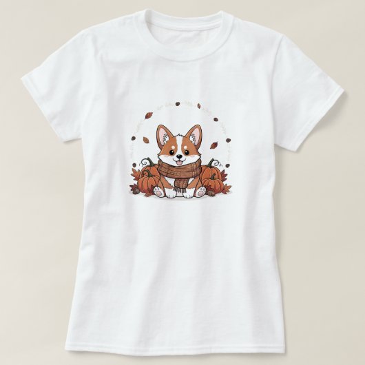 Cozy Corgi | ALLEEN WIT T-shirt (Design voorkant)