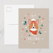 Cozy Corgi - Kerstwarmte Feestdagenkaart (Voorkant / Achterkant)