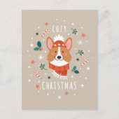 Cozy Corgi - Kerstwarmte Feestdagenkaart (Voorkant)