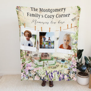 Cozy Corner Bloementuin Familie Foto Fleece Deken