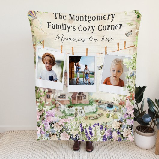 Cozy Corner | Bloementuin Familie Foto Fleece Deken