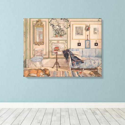 Cozy Corner (door Carl Larsson) Canvas Afdruk (Insitu (Houten vloer))