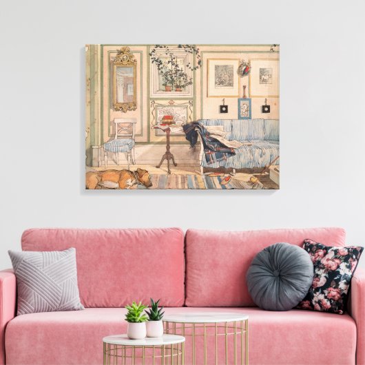 Cozy Corner (door Carl Larsson) Canvas Afdruk (Insitu (Woonkamer))