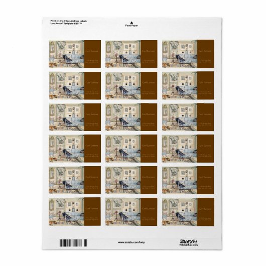 Cozy Corner van Carl Larsson Etiket (Full Sheet)