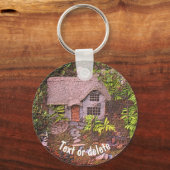 Cozy Cottage Garden Natuur Gepersonaliseerd Sleutelhanger (Achterkant)