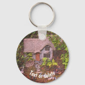 Cozy Cottage Garden Natuur Gepersonaliseerd Sleutelhanger (Achterkant)
