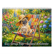 Cozy Cottage Pugs - Seizoensgebonden Kunstkalender