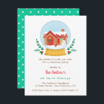 Cozy Cottage Snowman Snow Wereldbol kerst Kaart<br><div class="desc">Nodig je naaste uit voor een luie kerstfeest. In deze afbeelding staat een sneeuwsneeuw met een huishuis met een schoorsteen en een rood dak dat door de wintersneeuw wordt bedekt. Aan de voorkant van het huis staat een sneeuwman en een rode letter post gevuld met kerstcadeautjes en brieven. Decoratieve kreet,...</div>