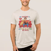 Cozy Couch Critters Coffee Valentine Lovers Gift Tri-Blend Shirt (Voorkant)