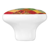 Cozy Country Herfst Diamond Patchwork Quilt Keramische Knop (Zijkant)