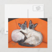 Cozy Couple Siamese Cat Briefkaart (Voorkant / Achterkant)