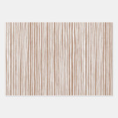 Cozy Cream Cocoa Brown Stripes Bows Christmas Inpakpapier Vel (Voorkant)