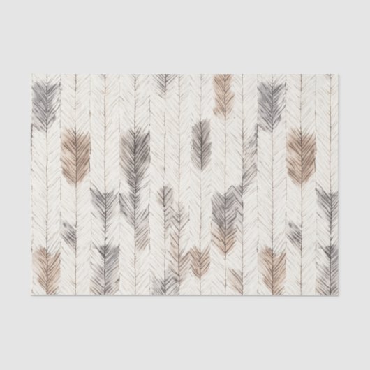 Cozy Cream Feathers Christmas Tissuepapier (Voorkant)
