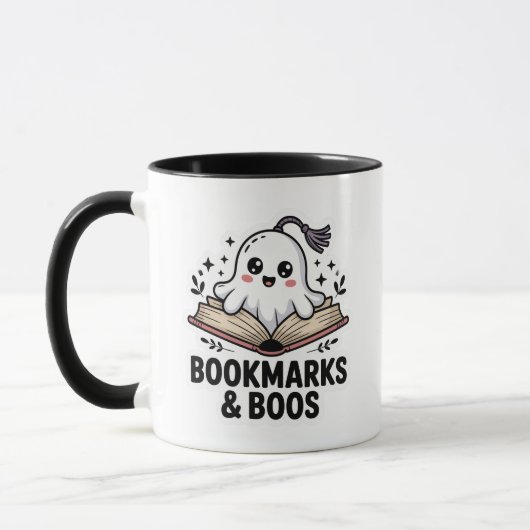 Cozy Cream Ghost Bladwijzer Mok (Links)