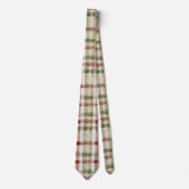 Cozy Cream Green Red Stripes Stropdas (Voorkant)