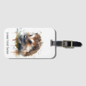 Cozy Critter: Egel in de Waterverf Bagagelabel (Voorkant (horizontaal))