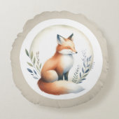 Cozy Critter - Fox Illustration  Rond Kussen (Voorkant)