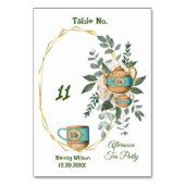 Cozy Cup Teapot Greenery Aftermiddag High Tea Part Kaart (Achterkant)