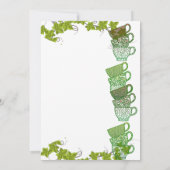 Cozy Cuppa Green Tea Cups vanmiddag Tea Party Kaart (Achterkant)